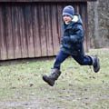 boy running at Grant Park