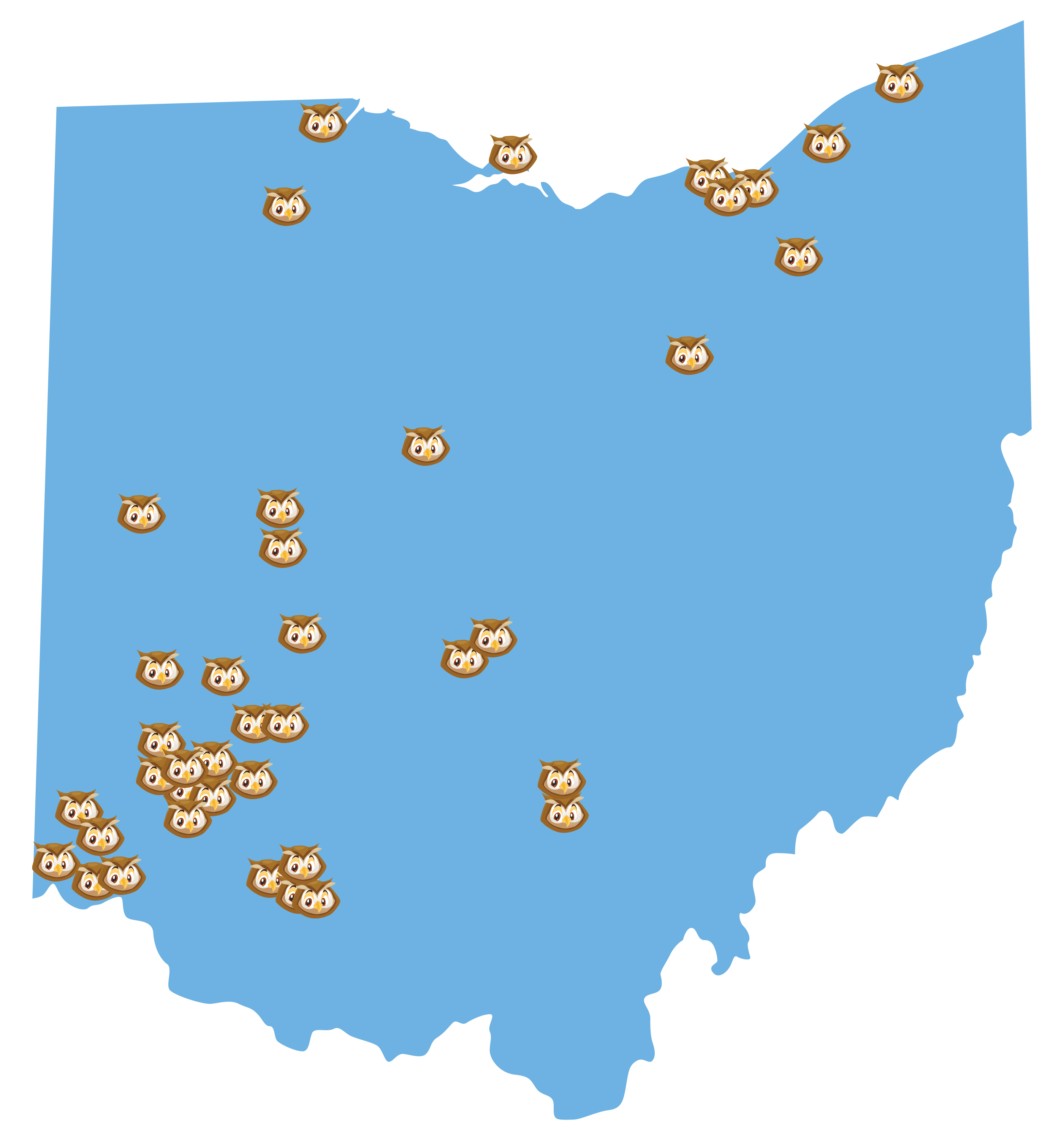 Traveling Owlexander’s Ohio Map