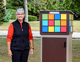 Kim Senft-Paras at Pleasant Hill Little Free Library