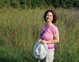 CWPD volunteer Tara Dwyer in prairie