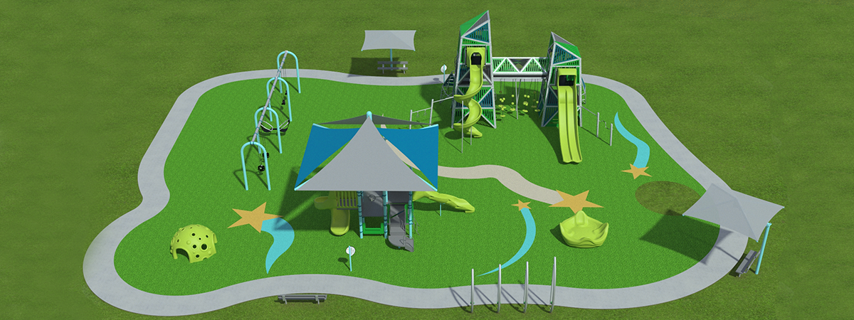 rendering of new playground equipment