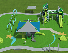 rendering of playground equipment for Yankee Park