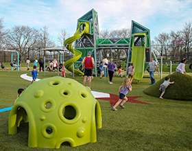 children playing on playground