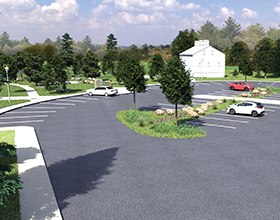 Rendering of improved parking area at Grant Park's McEwen entrance