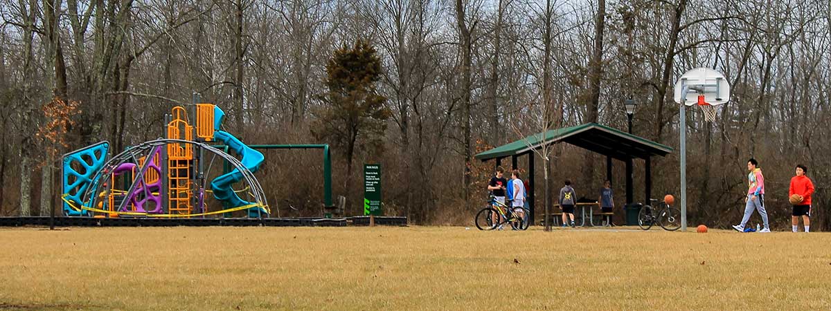 park playground and picnic shelter